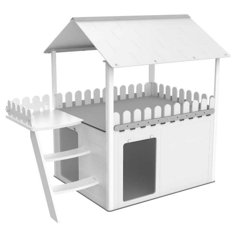 Polly 2-Story Outdoor Feral Cat House with Two Escape Doors